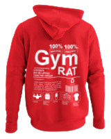 Φούτερ με κουκούλα - Gym Rat - Color Thumbnail Κόκκινο