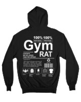 Ζακέτα Φούτερ με κουκούλα - Gym Rat - Color Thumbnail Μαύρο
