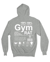 Ζακέτα Φούτερ με κουκούλα - Gym Rat - Color Thumbnail Γκρι Μελανζέ
