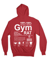 Ζακέτα Φούτερ με κουκούλα - Gym Rat - Color Thumbnail Κόκκινο