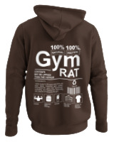 Φούτερ με κουκούλα - Gym Rat - Color Thumbnail Καφέ