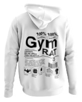 Φούτερ με κουκούλα - Gym Rat - Color Thumbnail ΄Ασπρο