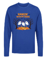 Μακρυμάνικο Μακό - Hangin' With My Boos - Color Thumbnail Μπλε Ρουά