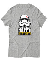 T-Shirt  Γυναικείο - Happy Birthday - Color Thumbnail Γκρί Μελανζέ