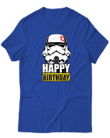 T-Shirt  Γυναικείο - Happy Birthday - Color Thumbnail Μπλέ Ρουά