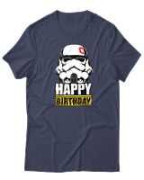 T-Shirt  Γυναικείο - Happy Birthday - Color Thumbnail Μπλέ Γκρί