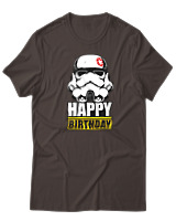 T-Shirt  Γυναικείο - Happy Birthday - Color Thumbnail Καφέ