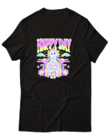 T-Shirt Αντρικό - Happy Day - Color Thumbnail Μαύρο