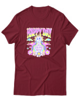 T-Shirt Αντρικό - Happy Day - Color Thumbnail Σκούρο Κόκκινο