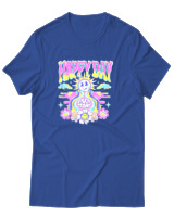 T-Shirt Αντρικό - Happy Day - Color Thumbnail Μπλε Ρουά