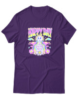 T-Shirt  Γυναικείο - Happy Day - Color Thumbnail Μώβ