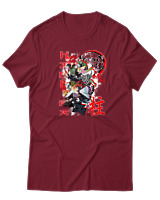 T-Shirt  Γυναικείο - Hashira Lineup - Color Thumbnail Σκούρο Κόκκινο