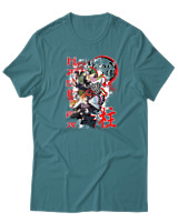 T-Shirt  Γυναικείο - Hashira Lineup - Color Thumbnail Μπλέ Πράσινο