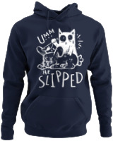 Φούτερ με κουκούλα - He Slipped - Color Thumbnail Navy Blue