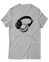 T-Shirt Αντρικό - Headphones - Color Thumbnail Γκρι Μελανζέ