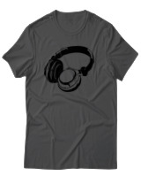 T-Shirt Αντρικό - Headphones - Color Thumbnail Ανθρακί
