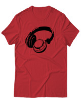 T-Shirt Αντρικό - Headphones - Color Thumbnail Κόκκινο