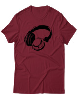 T-Shirt Αντρικό - Headphones - Color Thumbnail Σκούρο Κόκκινο