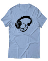 T-Shirt Αντρικό - Headphones - Color Thumbnail Γαλάζιο