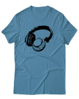 T-Shirt Αντρικό - Headphones - Color Thumbnail Τιρκουάζ