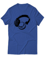 T-Shirt Αντρικό - Headphones - Color Thumbnail Μπλε Ρουά