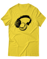 T-Shirt Αντρικό - Headphones - Color Thumbnail Χρυσό Κίτρινο