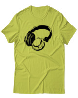 T-Shirt Αντρικό - Headphones - Color Thumbnail Λαχανί