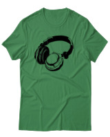 T-Shirt Αντρικό - Headphones - Color Thumbnail Πράσινο