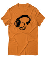 T-Shirt Αντρικό - Headphones - Color Thumbnail Πορτοκαλί