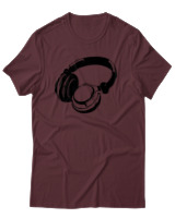 T-Shirt Αντρικό - Headphones - Color Thumbnail Μπορντό