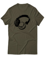 T-Shirt Αντρικό - Headphones - Color Thumbnail Χακί