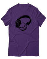 T-Shirt Αντρικό - Headphones - Color Thumbnail Σκούρο Μωβ