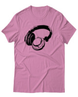 T-Shirt Αντρικό - Headphones - Color Thumbnail Ροζ