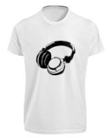 T-Shirt Fit Αντρικό - Headphones - Color Thumbnail 'Ασπρο
