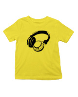 T-Shirt  Παιδικό - Headphones - Color Thumbnail Κίτρινο