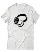 T-Shirt  Γυναικείο - Headphones - Color Thumbnail Άσπρο