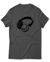 T-Shirt  Γυναικείο - Headphones - Color Thumbnail Ανθρακί