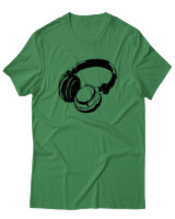 T-Shirt  Γυναικείο - Headphones - Color Thumbnail Πράσινο