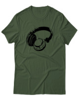 T-Shirt  Γυναικείο - Headphones - Color Thumbnail Κυπαρισσί