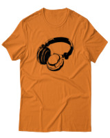 T-Shirt  Γυναικείο - Headphones - Color Thumbnail Πορτοκαλί
