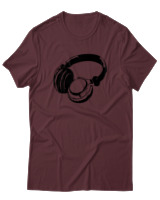 T-Shirt  Γυναικείο - Headphones - Color Thumbnail Μπορντό
