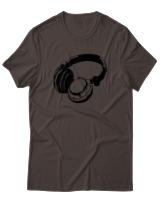 T-Shirt  Γυναικείο - Headphones - Color Thumbnail Καφέ