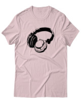 T-Shirt  Γυναικείο - Headphones - Color Thumbnail Απαλό Ροζ