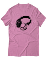 T-Shirt  Γυναικείο - Headphones - Color Thumbnail Ροζ