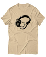 T-Shirt  Γυναικείο - Headphones - Color Thumbnail Μπέζ