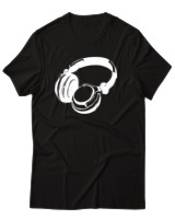 T-Shirt Αντρικό - Headphones - Color Thumbnail Μαύρο