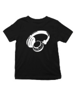 T-Shirt  Παιδικό - Headphones - Color Thumbnail Μαύρο