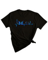 T-Shirt Woman Fashion Γυναικείο - Heart butterfly - Color Thumbnail BLACK