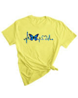 T-Shirt Woman Fashion Γυναικείο - Heart butterfly - Color Thumbnail LIGHT YELLOW