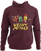 Φούτερ με κουκούλα - Heavy Metals Rocks - Color Thumbnail Marron
